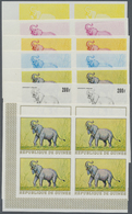 ** Thematik: Tiere-Elefanten / Animals Elephants: 1968, Guinea. Extraordinary Progressive Color Proof (8 Phases) In Corn - Elefanti