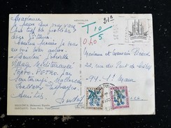 SAINT MAUR DES FOSSES Ppal - VAL DE MARNE - CACHET ROND MANUEL SUR TAXE YT 96 ET 99 - MALLORCA MAJORQUE PORTO PETRO - 1960-.... Covers & Documents