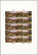 Thematik: Tiere-Elefanten / Animals Elephants: 1996, UNO Vienna. Imperforate Die Proof Pane Of 5 Strips Of 5 For The Cit - Eléphants