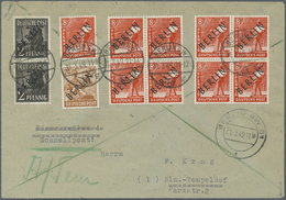 Br Berlin - Postschnelldienst: 1949, Schnelldienstbrief Im Tarif I 1.- DM Mit 2 X 2, 9 X 8 Und 1 X 24 P - Covers & Documents