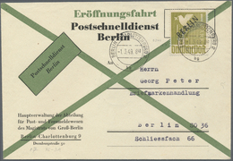 Br Berlin - Postschnelldienst: 1949, Amtlicher Umschlag Eröffnungsfahrt Mit 1.- DM SA Ab Charlottenburg - Storia Postale