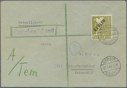 Br Berlin - Postschnelldienst: 1949, PSD-Brief 1.- DM SA Als EF Ab Steglitz 1  27.3.49  17.00 Mit Ankun - Lettres & Documents