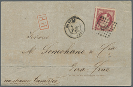 Br Frankreich - Militärpost / Feldpost: 1862/1875, 80 C Napoleon On Folded Letter To VERA CRUZ, Further 80 C Cere - Marques D'armée (avant 1900)