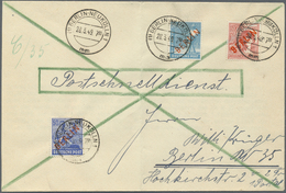 Br Berlin - Postschnelldienst: 1949, Schnelldienstbrief 1.- DM Mit 20, 30 Und 50 Pfennig RA Ab Berlin-N - Brieven En Documenten