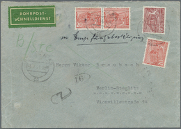 Br Berlin - Postschnelldienst: 1954, Schnelldienstbrief Mit Empfangsschein DM 1,20 ( 80 + 40 ) Mit 3 X - Storia Postale