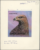 Thematik: Tiere-Greifvögel / Animals-birds Of Prey: 1995, Kyrgyzstan. Artwork For A FDC Cover Of The RAPTOR Series Showi - Aquile & Rapaci Diurni