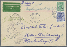 Br Berlin - Postschnelldienst: 1950, Schnelldienstbrief Im Tarif II Gegen Empfangsschein, Tarifporto 80 - Brieven En Documenten