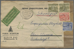 Brfst/Br Berlin - Postschnelldienst: 1953/1954: Anschriftteil Schnelldienstbrief Höchste Gewichtsstufe – Gebü - Brieven En Documenten