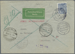 Br Berlin - Postschnelldienst: 1950, Schnelldienstbrief 80 Pfennig Bauten I Als EF Ab Halensee 1 29.8.5 - Covers & Documents