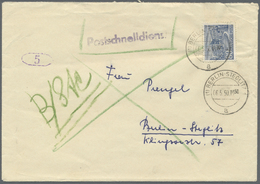 Br Berlin - Postschnelldienst: 1950:  Schnelldienstbrief 80 Pfennig Bauten Als EF Berlin-Steglitz 1 6.5 - Brieven En Documenten