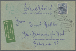 Br Berlin - Postschnelldienst: 1949/53:  Kleiner Posten Von Vier Schnelldienstbriefen, Alle Mit 80 Pfen - Covers & Documents