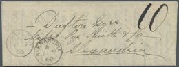 Br Gibraltar: 1866. Stampless Envelope Written From The ''S.S. Atlantic" Dated '25th May 1866' Addressed To Egypt - Gibraltar