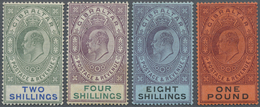 * Gibraltar: 1903, KEVII Definitives With Crown CA Wmk. 2s. To 1pd., Mint Hinged (4s. Little Toned Gum), SG. ~ £ - Gibilterra