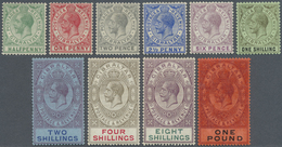 * Gibraltar: 1912, KGV Definitives With Mult Crown CA Wmk. Complete Set, Mint Hinged, SG. £ 325 - Gibraltar