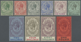 * Gibraltar: 1912, KGV Definitives With Mult Crown CA Wmk. Complete Set, Mint Hinged, SG. £ 325 - Gibilterra