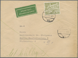 Br Berlin - Postschnelldienst: 1954, Umschlag Als Postschnelldienst über 20 Gramm Mit 1.- DM Bauten I A - Lettres & Documents