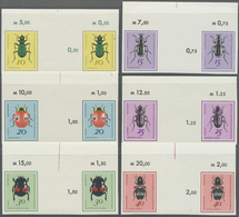 ** Thematik: Tiere-Insekten / Animals-insects: 1968: DDR, Käfer UNGEZÄHNT In Originalfarben, 6 Werte Komplett In Waagere - Autres & Non Classés