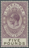 * Gibraltar: 1925, King George V., 5 Pfund Höchstwert, Sauber Ungebraucht, M€ Für Postfrisch 4000,- - Gibilterra