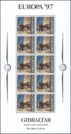 ** Gibraltar: 1997, Europa, 28 P. Little Sheet Of 10 Stamp With Missing Sheet Number. Small Corner Bend , Mint Ne - Gibraltar