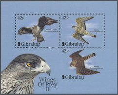 ** Gibraltar: 2000, Birds Of Prey II Miniature Sheet With MISSING PERFORATION On Three Sides Of Lower Right Stamp - Gibilterra