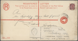 GA Gibraltar - Ganzsachen: 1901 (6.2.), Registered Letter QV 2d. Scarlet (292 X 152 Mm) Uprated With QV 1d. Rose - Gibilterra