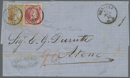 Br Griechenland: 1865. Stampless Envelope Addressed To Athens Sent From Messina Dated '15th Aug 1865' Routed Via - Lettres & Documents