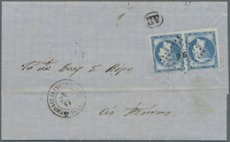 Br Griechenland: 1871, Faltbrief Mit Voll- Bis Breitrandigem Prachtpaar 20 Lepta Großer Hermeskopf Entwertet Mit - Covers & Documents
