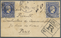 Br Griechenland: 1889. Registered Business Card Addressed To Paris Bearing 'Small Hermes' Yvert 82, 25 Lepta Blue - Covers & Documents