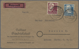 Br Berlin - Besonderheiten: Ortsbrief Rohrpost 36 Pf. ( 16 + 20 RP ) Mit 16 + 20 Pf. SBZ Köpfe Ab Berli - Andere & Zonder Classificatie