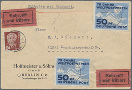 Br Berlin - Besonderheiten: 1950: Fernbrief (Bugsp.) Mit Rohrpost Und Eilzustellung ( 24 + 20 RP, 80 Ei - Altri & Non Classificati