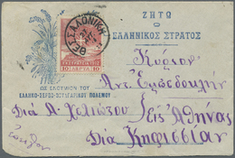 Br Griechenland: 1913. Illustrated Patriotic Envelope (round Corner) Headed 'Long Live The Greek Army' Addressed - Covers & Documents