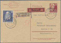 GA Berlin - Besonderheiten: 1953: Ganzsache 20 Pf. Köpfe Mit Zusatzfrankatur 12 Pf. Fr. L .Jahn  Als Fe - Altri & Non Classificati
