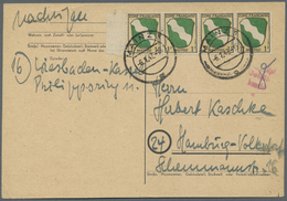 Br Französische Zone - Allgemeine Ausgabe: 1947, Bedarfskarte Mit Waagerechtem 4-er-Streifen 1 Pfg. Ab - Andere & Zonder Classificatie