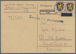 GA Französische Zone - Allgemeine Ausgabe: 1946, 3 Pfg. Wappen Im Paar Als Zufrankatur Auf Aufbrauch-Ga - Andere & Zonder Classificatie