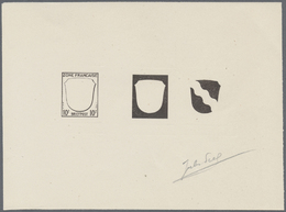 Französische Zone - Allgemeine Ausgabe: 1945. Epreuve Signée In Schwarz Für 10 Pf Rheinland Mit 3 Dr - Other & Unclassified