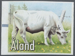 ** Thematik: Tiere-Nutztiere / Animals-farm Animals: 2001, Aland Machine Labels, Design "Cow" Without Imprint Of Value,  - Other & Unclassified