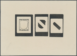 (*) Französische Zone - Allgemeine Ausgabe: 1945, 30 Pfg. Wappen, Schwarzer Abzug Der Drei Seberaten Urs - Autres & Non Classés