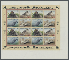 ** Thematik: Tiere-Raubtiere / Animals-predacious Cats: 1993, UN Geneva. Imperforate Pane Of 4 Sets Of 4 Showing Gorilla - Autres & Non Classés