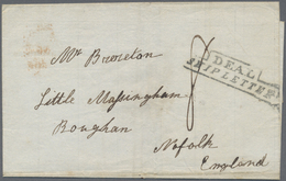 Br Großbritannien - Vorphilatelie: 1842. Pre-stamp Envelope Addressed To Norfolk Cancelled By Framed Deal/Ship Le - ...-1840 Prephilately