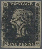 O Großbritannien: 1840, 1 "Penny Black" Plate 11, Used With Central Black MC, Fresh Colour And Wide Margins All - Other & Unclassified