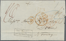 Br Großbritannien: 1849. Stampless Envelope (calculations On The Reverse) Addressed To Dram, Norway Cancelled By - Other & Unclassified