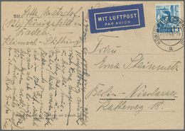 Br Französische Zone - Baden: 1948, 15 Pf Kobaltblau, Portogerechte EF Auf Luftpost-Postkarte Von KÖNIG - Other & Unclassified
