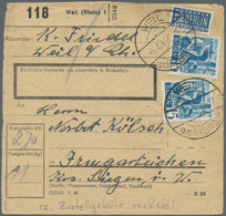 Br Französische Zone - Baden: 1948, Freimarke 15 Pfg., 2 Stck. Sowie Rs. 24 Pfg., 10 Stck. Portogerecht - Other & Unclassified