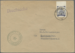 Br Französische Zone - Baden: 1949, 4 Pfg. Wiederaubau-Blockmarke Mit Blockrand Oben Als Portogerechte - Autres & Non Classés