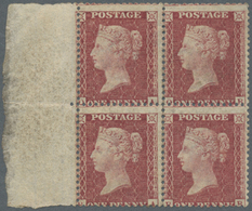 */ Großbritannien: 1857, A Block Of Four QV 1 D. Deep Rose-red On White Paper, Die II, Alphabet III, Watermark La - Other & Unclassified