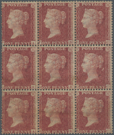 **/* Großbritannien: 1857, A Mint Block Of Nine Of QV 1 D. Rose-red On White Paper, Die II, Alphabet III, Watermark - Altri & Non Classificati