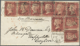Br Großbritannien: 1857, 9 X 1 D Rose-red, Multiple Franking On Cover From A.& J Dawson Distillers In Linlithgow - Altri & Non Classificati