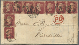 Br Großbritannien: 1858. Envelope Addressed To France Bearing SG 41, 1d Deep-red (9) Tied By London Obliterator W - Autres & Non Classés