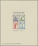 (*) Französische Zone - Baden: 1949, Wiederaufbau-Block Als Ministerblock Auf Kartonpapier Mit Druckverm - Altri & Non Classificati