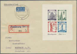 Br Französische Zone - Baden: 1949, Freiburg Blockpaar Auf 2 Gelaufenen R-Briefen Von „FREIBURG (BREISG - Andere & Zonder Classificatie